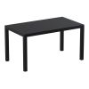 Black Ares Outdoor Table by Siesta - 140 x 80 - Made in Europe 