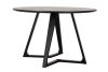 Black Kantet Solid Timber Dining Table - Round 120 cm