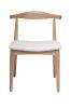 Replica Hans Wegner Elbow Chair CH20 - Ash with White Seat