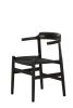 Replica Hans Wegner PP68 - Black Chair with Black Cord Seat