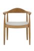 Hans Wegner Round Chair Replica - Timber and White