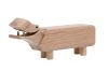 Replica Timber Hippo - Oak Wooden Animal Figurine