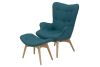 Premium Replica Grant Featherston Chair and Ottoman - Teal and Ash