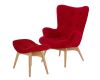 Premium Replica Grant Featherston Chair and Ottoman Red