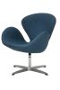 Blue Linen Swan Chair Replica
