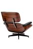 Replica Charles Eames Lounge and Ottoman - Rosewood with Black Italian Leather