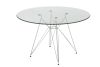 Replica Charles Eames Glass Dining Table 120cm - Steel Legs