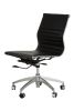 Replica Charles Eames Black Leather Low Back Office Chair with No Armrest