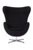 Replica Fabric Egg Chair - Black Wool Blend Fabric