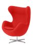 Replica Fabric Egg Chair - Red Wool Blend Fabric