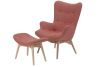 Replica Featherston Lounge Chair and Ottoman in Blush Pink