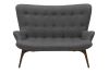 Replica Featherston Sofa R161 Grey with Walnut Legs - ** Clearance 2 Left in Stock **