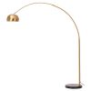 Replica Gold Modern Arc Floor Lamp by Achille Castiglioni – Black Base with Gold Stand and Shade
