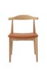 Replica Hans Wegner Elbow Chair - Natural Frame with Tan Seat