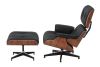 Replica Tall Charles Eames Lounge and Ottoman - Rosewood with Black Italian Leather