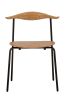 Replica Hans Wegner CH88 Stacking Chair - Black Frame with Natural Seat