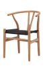 Replica Wishbone Chair - Natural Timber Frame - Black Cord Seat