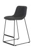 Umbria Kitchen Bar Stool with Charcoal Linen Seat