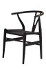 Replica Wishbone Chair - Black with Black Cord Seat