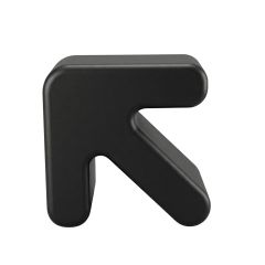 Front-on view of the sleek black Replica Arrow Stool, showcasing its striking, angular geometric design and compact, low-profile footprint.