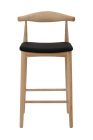 Replica Elbow Stool - Natural Timber with Black Seat