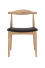 Replica Hans Wegner Elbow Chair Natural Timber with Black Seat