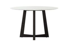 Replica Brad Ascalon 120 cm Marble Dining Table with Black Timber Legs