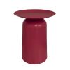 Alto Metal Round Side Table - Burgundy