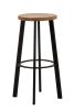 Replica Deja-vu Bar Stool 75cm - Black with Wood Seat