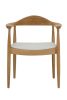 Hans Wegner Round Chair Replica - Timber and White