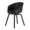 Macey Chair with Black Timber Legs - Black Seat