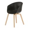 Macey Dining Chair with Natural Timber Legs and Black Seat