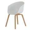 Macey Dining Chair - White Seat with Natural Legs