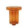 Napier Retro Glass Side Table - Amber Glass Table