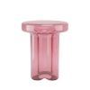 Napier Retro Glass Side Table - Pale Pink