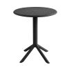 Ozone Black Round Outdoor Dining Table 60 cm Diameter