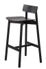 Black Peterson Bar Stool - 75 cm Ash Timber - By Dane Craft