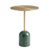 Pravina Side Table – Verde Green Marble & Brushed Gold