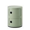 Replica Anna Ferrieri Componibili Storage Unit 2 Round - Sage Green