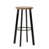 Replica Deja-vu Bar Stool 75cm - Black with Wood Seat