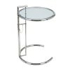 Replica Eileen Gray Adjustable Side Table – Premium Stainless Steel & Clear Glass