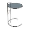 Replica Eileen Gray Adjustable Table – Premium Stainless Steel & Smoke Glass