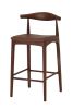 Replica Hans Wegner Elbow Kitchen Stool 65 cm - Dark Walnut & Chocolate Seat