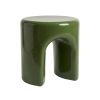 Replica Tooth Stool – Silas Plastic Low Stool - Dark Olive Green