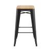 Replica Xavier Pauchard Stool with Wood Top 75 cm - Black