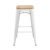 Replica Xavier Pauchard Stool with Wood Top 75 cm - White