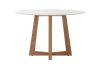 Zodiac Scandinavian Round Dining Table - 120 cm White Marble and Timber