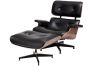 Replica Charles Eames Lounge and Ottoman - Walnut with Black Italian Leather - ** Only 2 Left in Stock **