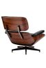Replica Charles Eames Lounge and Ottoman - Rosewood with Black Italian Leather - ** Only 2 Left in Stock **