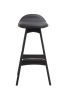 Replica Erik Buch Bar Stool 67 cm – Black Timber Frame and Black Leather
